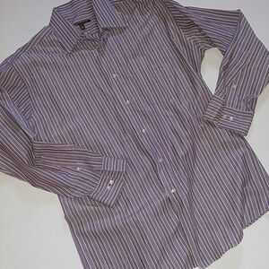 BCBG Attitude Men's Button Stripe Shirt 15 1/2